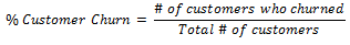 MRR Churn Rate formula
